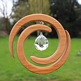 Helix Fensterdekoration aus Holz mit Kristall - Sonnenfänger - Heimdekoration