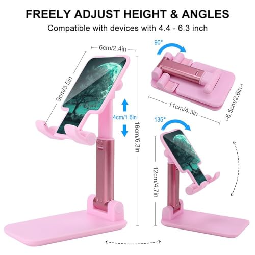 Support de téléphone de bureau réglable pour iPhone et Android - Stable et pliable - 2