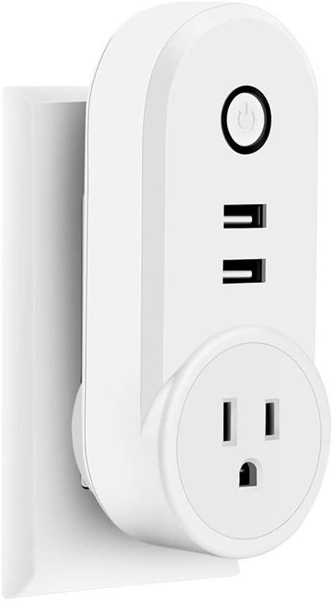 Alex Wifi Smart Plug, Morovigo Wireless Remote Control Smart Wall Socket with Dual USB Outlets, Compatible with Amazon Alexa & Google Home