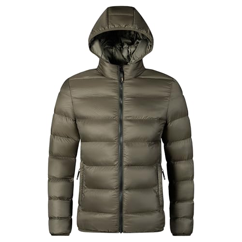 Bubble coat homme vert doudoune légère coupe-vent veste zippée automne