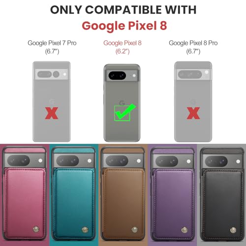 Kowauri for Google Pixel 8 Case, PU Leather Wallet Case for Women Men with RFID Blocking Card Holder Slot Magnetic Closure Shockproof Protective Phone Cover for Google Pixel 8 (Teal) by Kowauri - Image 7