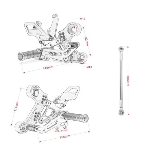 FZ09 ensemble arrière de rechange pour remplacer les repose-pieds usés