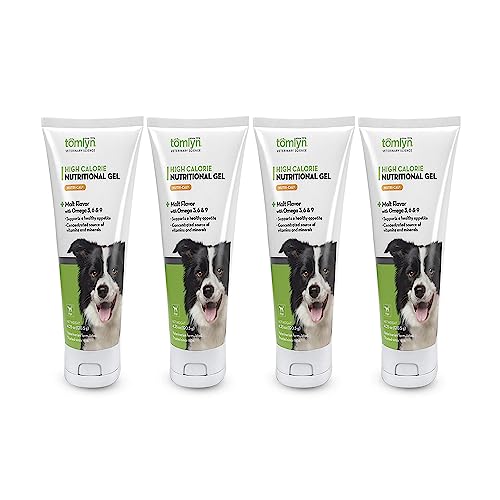 TOMLYN Nutri-Cal Malt-Flavored High-Calorie Nutritional Gel for Dogs Helps Support a Healthy Appetite for Dogs Providing Calories Vitamins and Minerals in a Tasty Dog Supplement 4.25oz-4 Pack