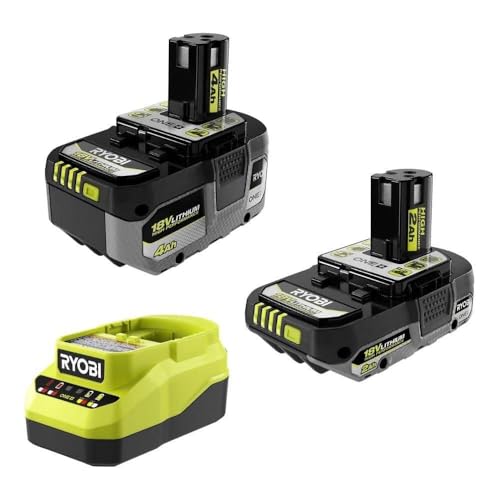Image of RYOBI ONEAND 18V Lithium-ION Starter High Performance KIT with 2.0 AH Battery, 4.0 AH Battery, and Charger