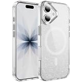 Yichxu Etui do iPhone 17 kompatybilne z Magsafe, przezroczyste, brokatowe, magnetyczne etui na telefon komórkowy, odporne na zarysowania tył telefonu, odporne na uderzenia, miękkie etui TPU do iPhone
