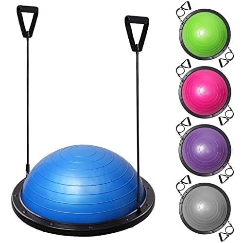 LRK Half Ball Balance Trainer Yoga Exercise Fitness Platform for Stability, Core Workout, Training with 2 Resistance Bands, Pump-image-38