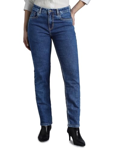 Image of INKD Women's Slim Fit Jeans - Mid-Rise | Cotton Blend | Stretchable Fabric | Classic 5 Pocket Styling | Jeans for Women (Available in Plus Sizes)