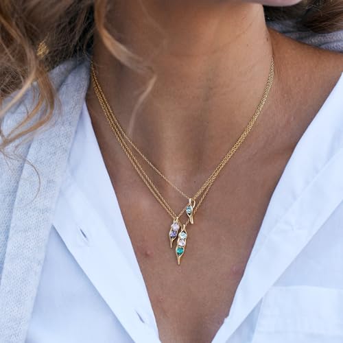 EVE'S ADDICTION Custom Three Peas in a Pod Necklace (16" chain) - Sterling Silver Peas in a Pod Birthstone Necklace - Mother's Jewelry - Gift for Mom - Mother's Necklace - Gifts for Mom3