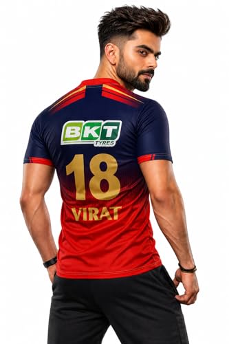 Image of RockinRetailz New Virat Kohli Red RCCBB Cricket Jersey 2026