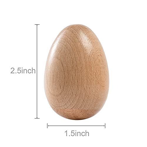 image for Musfunny Wood Musical Eggs Shakers, 4pcs Egg Maracas Shakers Wooden Ha