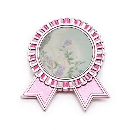 Broche rose fleur violette peinture chinoise médaille prix M