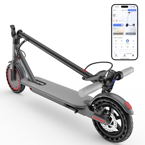 Image of VOLPAM Electric Scooter with 8.5 inch /10 inch Solid Tire, 350W /500W Powerful Motor & 19 /22 MPH Top Speed, 16-28 Miles Long Range, Folding E Scooter Choice