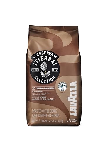 Lavazza Tierra! Selection Whole Bean Coffee Blend, Medium Roast, 2.2LB Bag , 100% Arabica, Rainforest Alliance Certified, sustainably grow