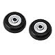 Tissting 2 Stück Koffer Rollen Ersatz mit Montagezubehör, 54x18mm PU Gummi Schwarz Gepäck Räder Universal Tragbar Kofferräder Ersatzräder für Trolley Koffer Reisekoffer