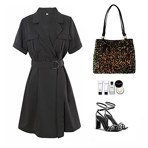 Bolso tote de hombro con lentejuelas brillante para mujer miniatura 7