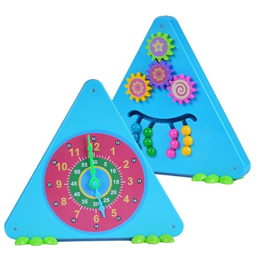 Image of FLYI Learning Clock for Kids | Early Educational Toys for 5+ Year Old, Time Learning Kit, Activity Toys Spin Gear & Logical Puzzle Montessori Toy Gift for Toddlers 3+ Years | Ideal Birthday Gift(Blue)