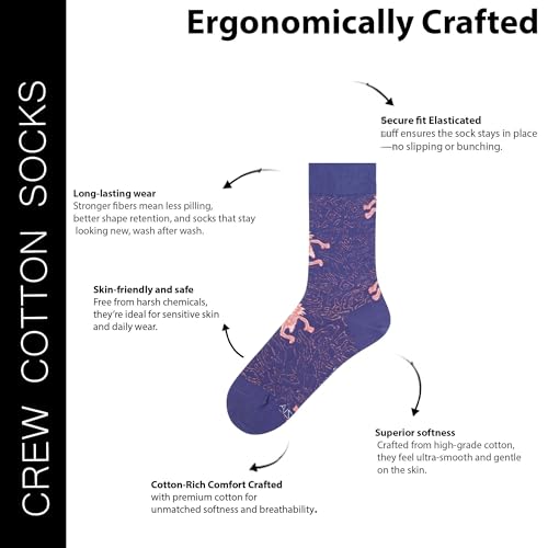 Rick & Morty by SocksXpress Men Quirky Crew Socks|Pack of 2 Pairs|Official Licensed Cartoon Network Merchandise|Combed Cotton|Bold Graphic Mid-Calf Length Socks for Fans & Everyday Style | Free Size