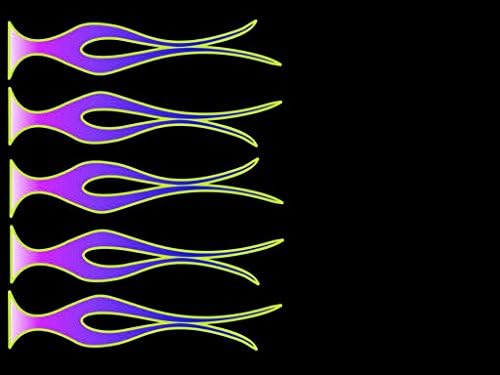 Mailbox Decals Stickers - Hot Rod Flames - Bubblegum/Orchid with Limeade Pinstripe image 5