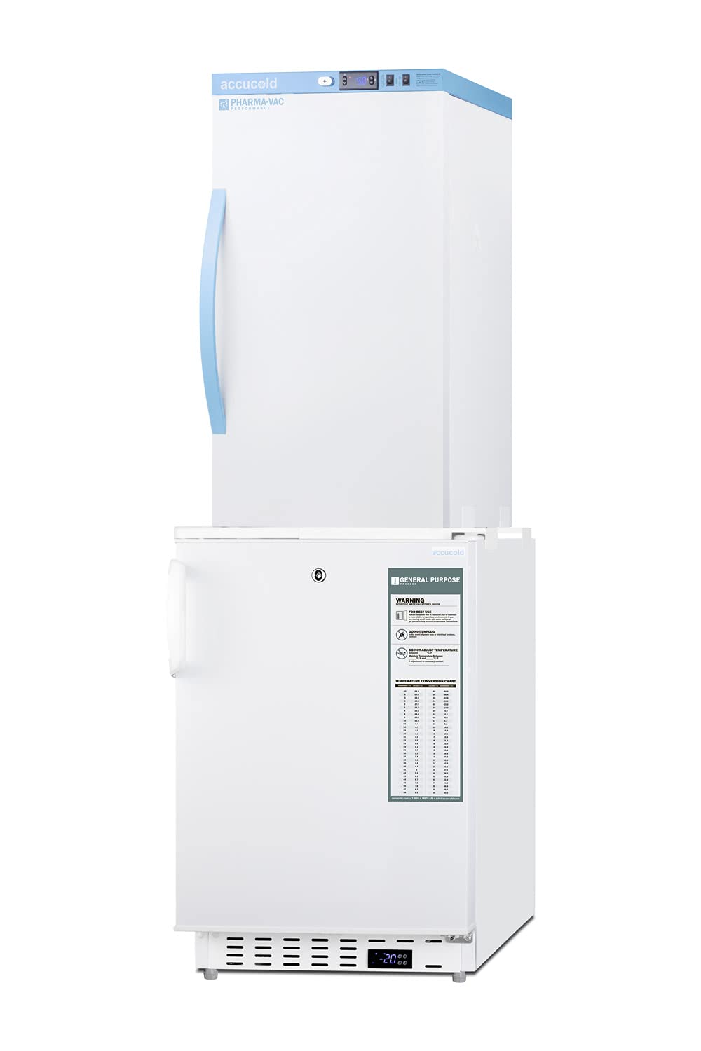 Summit Appliance Ars3pv-Ada305afstack 20" Wide Vaccine Refrigerator/Freezer Combination; Includes Ars3pv Refrigerator And Ada305af Freezer; 5.47 Cu.Ft; Automatic Defrost; Temperature Alarms on Fridge.com - View 5
