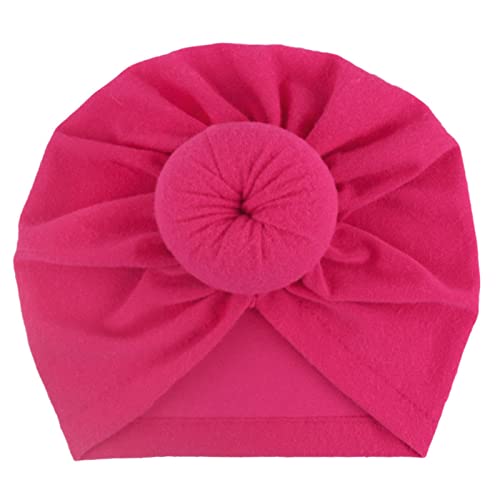 Image of JEUROT Baby Hats Newborn Baby Turban Baby Girls Hospital Hat Infant Baby Hat Caps with Bow Stretchy Baby Turban Hats