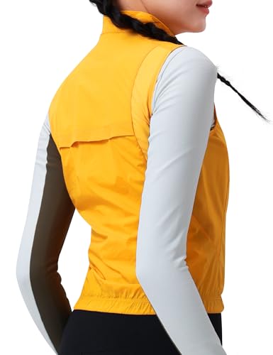 INBIKE Chaleco Ciclismo Mujer Chaqueta Cortaviento Nylon Transpirable Ligera Bicicleta Deportes Senderismo Reflectante Ciclismo Amarillo XXL