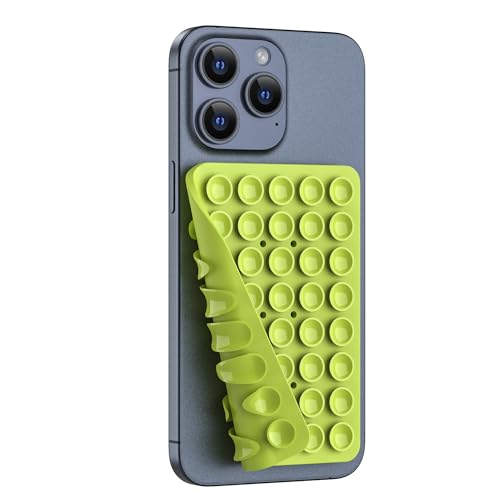 Image of Double Sided Silicone Suction Phone Holder Mount, Silicon Accessory for iPhone and Android, Hands-Free Mirror Shower Phone Holder, TikTok Videos and Selfies (Combo D)