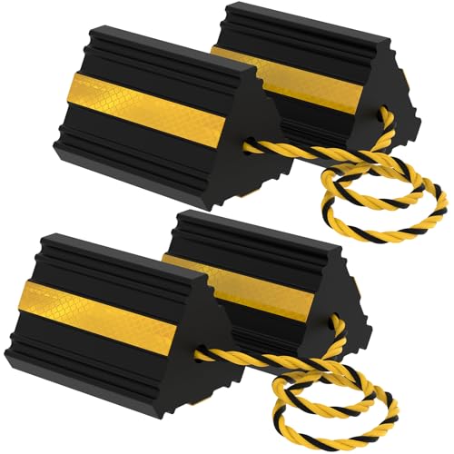 Okllen 2pair/4pack Wheel Chocks with Rope for RV Truck...