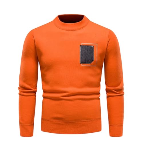 Men's Fall Winter O Neck Knitted Sweaters Solid Color Warm Kintting Pullover Sweater