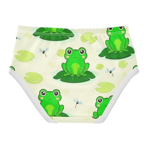 Green Frogs Cute Panties Little Girl Toddler Girls Underwear Cotton Durable Kids Undies Briefs 2t2