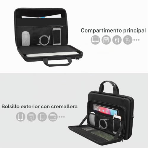 Funda de portátil 15,6 pulgadas para evitar arañazos con bandolera ajustable de transporte 3