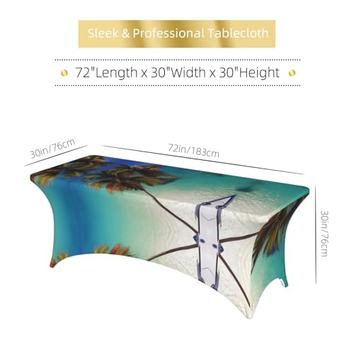 Nappe Beach Coconut housse table 1,8 m imprimée été