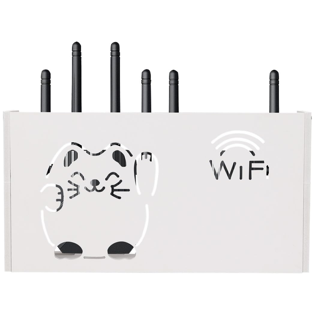 Wall Mounted Box for Storage of WiFi Routers, Plastic Household WiFi Router Organizer, WiFi Storage Solution for Router Arrangement, Router Storage Wall Unit, R