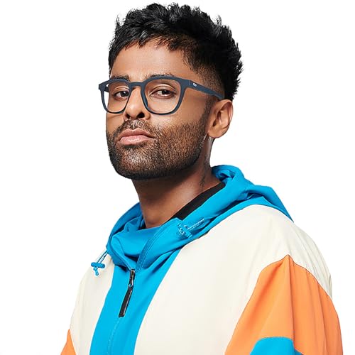 Image of HUSTLR Lenskart | Zero Power Bluecut & Antiglare Computer Eyeglasses | Full Rim Square Shape | As Seen On Shark Tank | For Men & Women | Medium | LB E14058-W