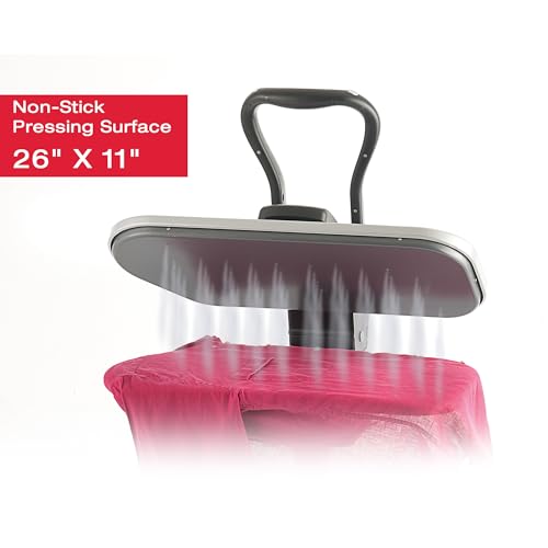 SINGER Intelligent Steam Press (1500W) | Professional Steamer with 26" Non-stick Pressing Surface, Digital Controls with 5 Fabric Setting, Auto Shutoff & 800ml Tank Capacity – Silver/Black