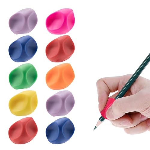 Adaptador Lapiz para Niños, 10Pcs Agarres para Lápices, Ayuda para Escribir con Lápiz de Niños Agarres, Empuñadura de Lápiz Ergonómico, la Corrección de la Postura de Escritura a Mano Entrenador
