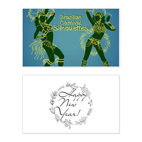 Tarjeta de Año Nuevo Brasil con silueta hula, modelo conmemorativo festivo