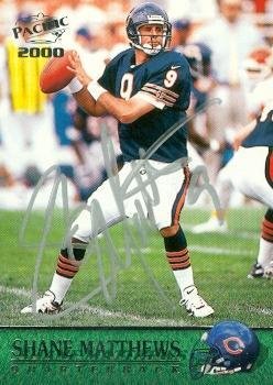 Shane Matthews Autographed Football Card (Chicago Bears) 2000 Pacific No.66
