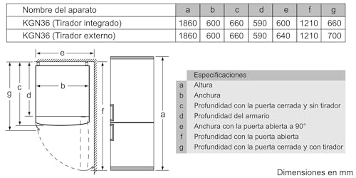 Miniatura 2 de Bosch, Frigorífico Combi, Serie 2, NoFrost, MultiAirFlow, blanco, KGN36NWEA