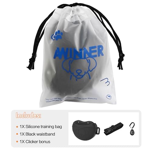 AWINNER Bolsa para petiscos para cães – Silicone premium – Atualização com 4 ímãs fortes, fecho magn