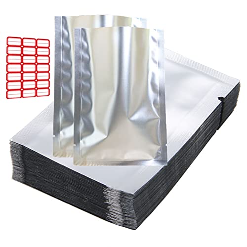 VOLWCO 40PACK Bag for Food Storage Metallic Foil Open Top Sealable Bags, Flat Heat Sealing Vacuum Pouch for Long Term Food Collectibles - Vacuum Seal