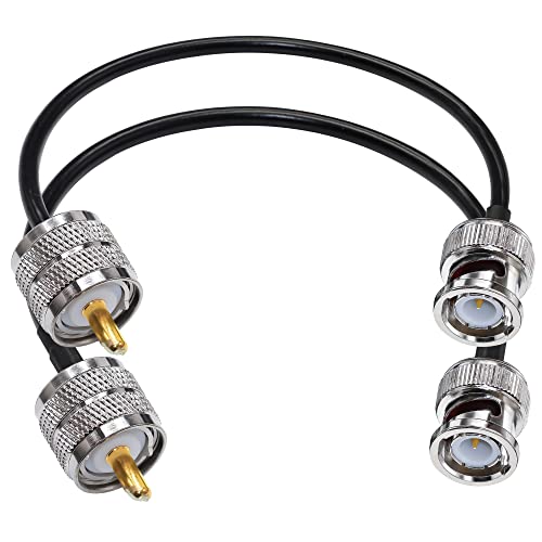 BNC auf UHF Jumperkabel RG58 TUOLNK BNC Stecker auf PL259 SO239 Stecker Verlängerungskabel 12 Zoll (30cm) 50 Ohm für CB Radio PL 259 auf BNC Pigtail Koaxialkabel 2er Pack Cover