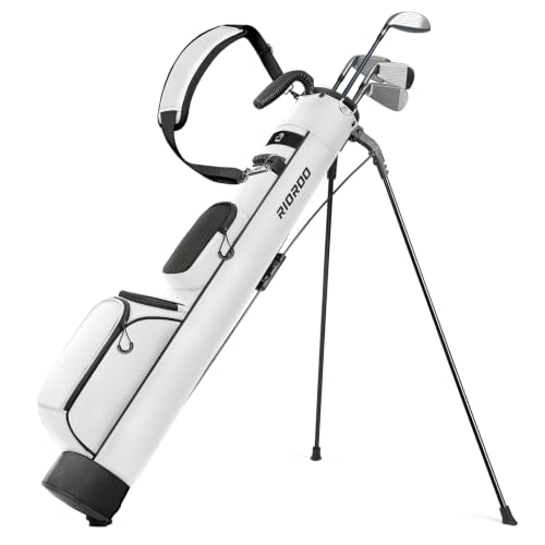 Image of Golf Stand Bag, Lightweight Par 3 Golf Bag Holds Up to 7 Clubs with Two Way Dividers Cooler Pocket Shoulder Strap and Multiple Storage Pockets for Men and Women