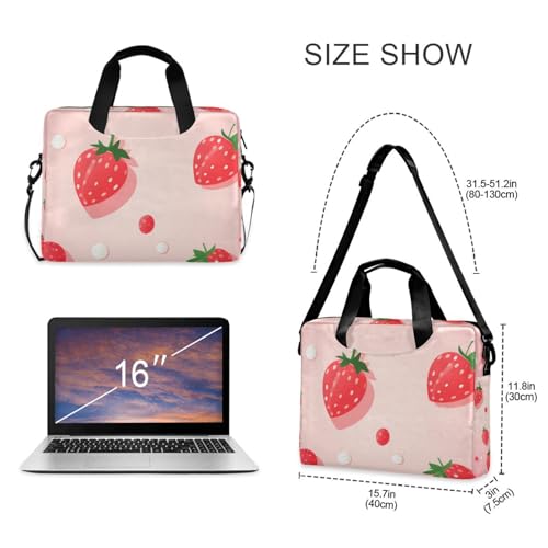 Maletín para portátil 15.6" rosa con correa y asa miniatura 5