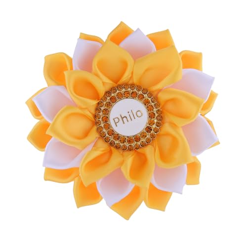 Image of Handmade Layers Silk Ribbon Flower Corsage Society Greek Letters Philo Brooch Pin Women Party Gifts Jewelry