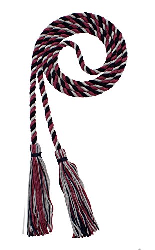Image of Graduation Honor Cord - Navy /Maroon /Gray - Every School Color Available - Made in USA