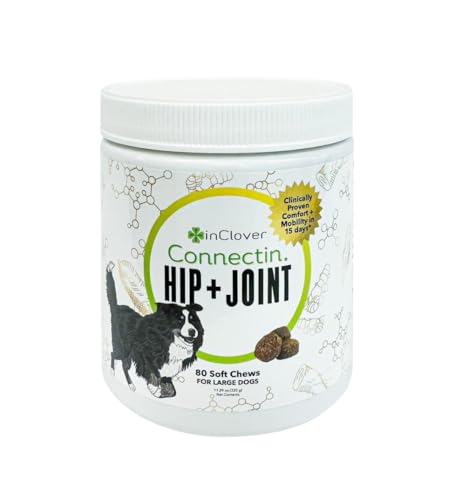 In Clover Hip and Joint Supplement for Large Dogs 70 Pounds and Up with Glucosamine Chondroitin, and Hyaluronic Acid – Formulated for Large Breeds – Clinically Proven Hip and Joint Support
