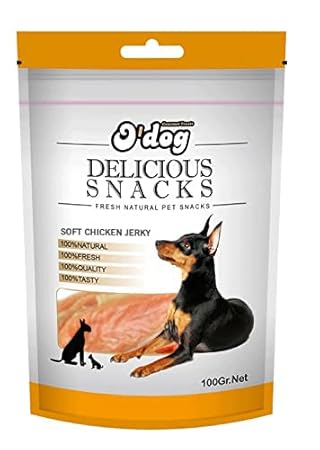 O'Dog Soft Chicken Jerky with No Artificial Colours Flavours or Perservatives, A 100% Natural Delicious and Healthy Treat 100 GMS