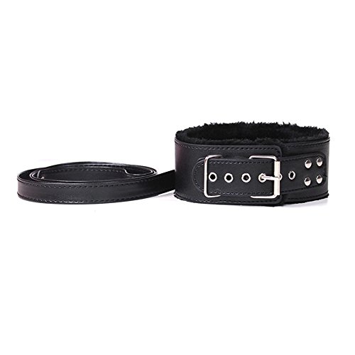 Sangexin Fuax Leather Soft Neck Choker Collar With Chain Detachable Leash For Men Women,Let You Enjoy the Unusual Feeling (Black)