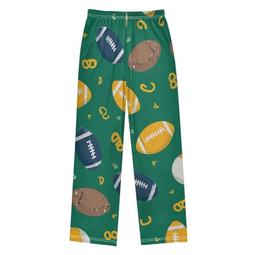 ZZXXB Football Pattern Boys Long Pants Soft Trousers Elastic Waist Kids Lounge Bottoms with Pockets S-XL2