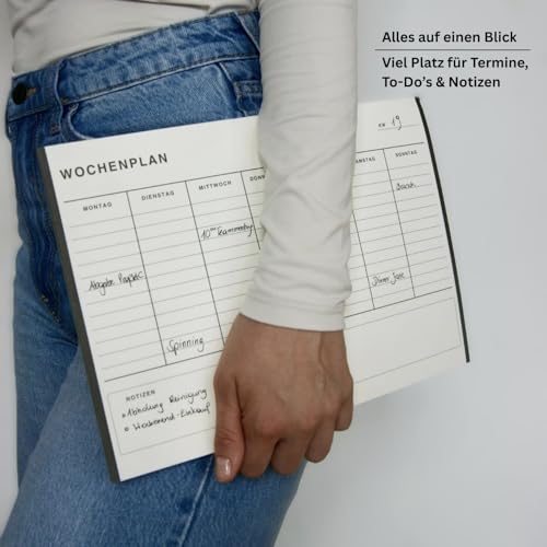 homent Wochenplaner A4 undatiert – Minimalistischer Wochenplan Block mit 50 Blatt | Wochenübersicht Montag-Sonntag | Schreibtisch Planer für Alltag, Büro, Studium & Home Office, Geschenkidee